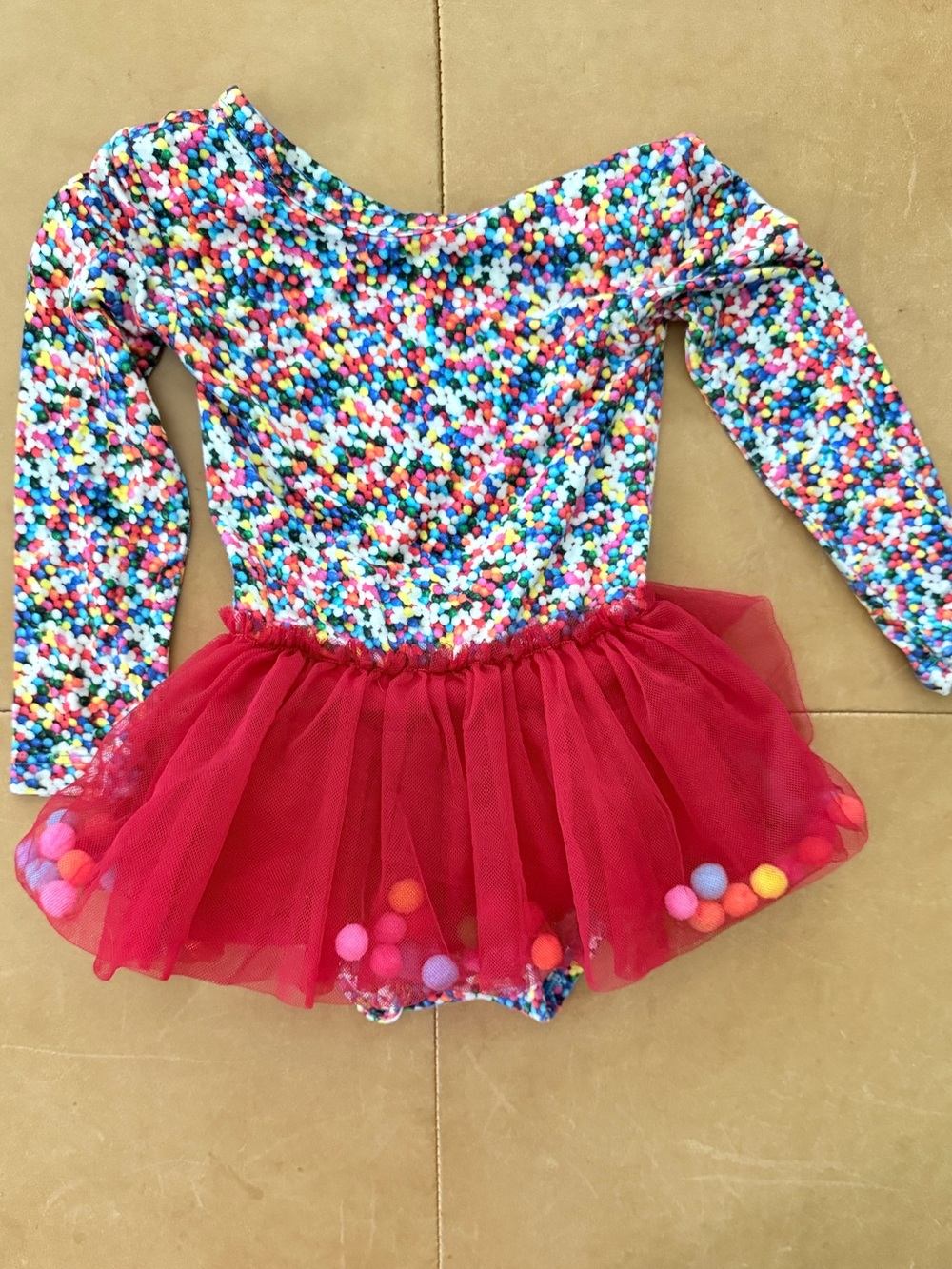 Muse Threads Viscose Bamboo Rainbow Sprinkle Tutu Dress 6-12M